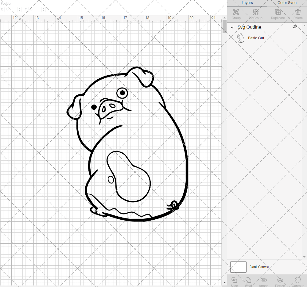 Waddles - Gravity Falls, Svg, Dxf, Eps, Png - SvgShopArt