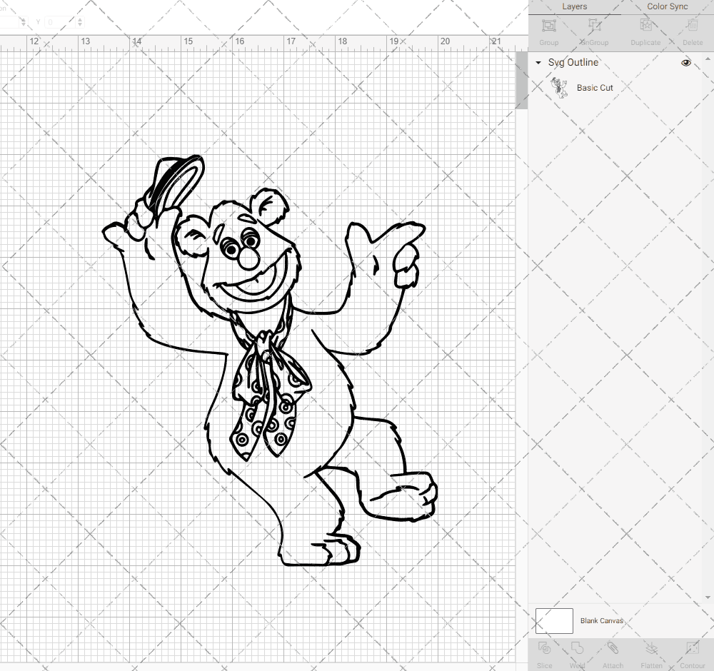 Fozzie - The Muppet 003, Svg, Dxf, Eps, Png SvgShopArt