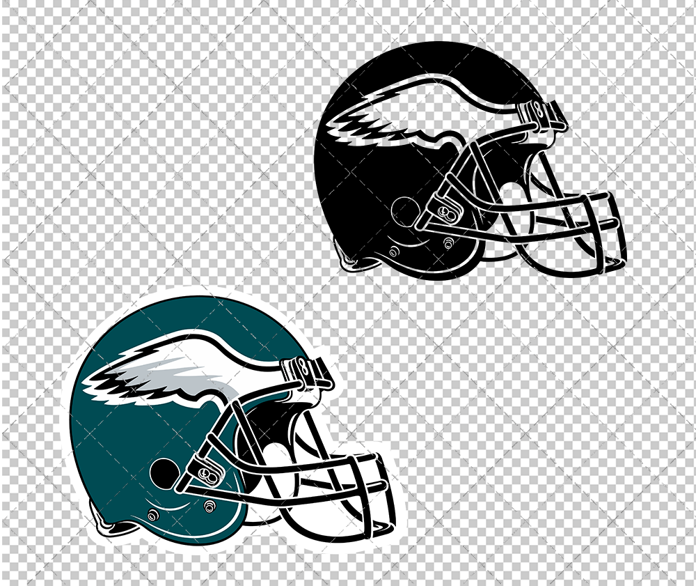 Philadelphia Eagles Helmet 1996 002, Svg, Dxf, Eps, Png