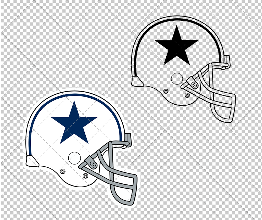 Dallas Cowboys Helmet 1960, Svg, Dxf, Eps, Png