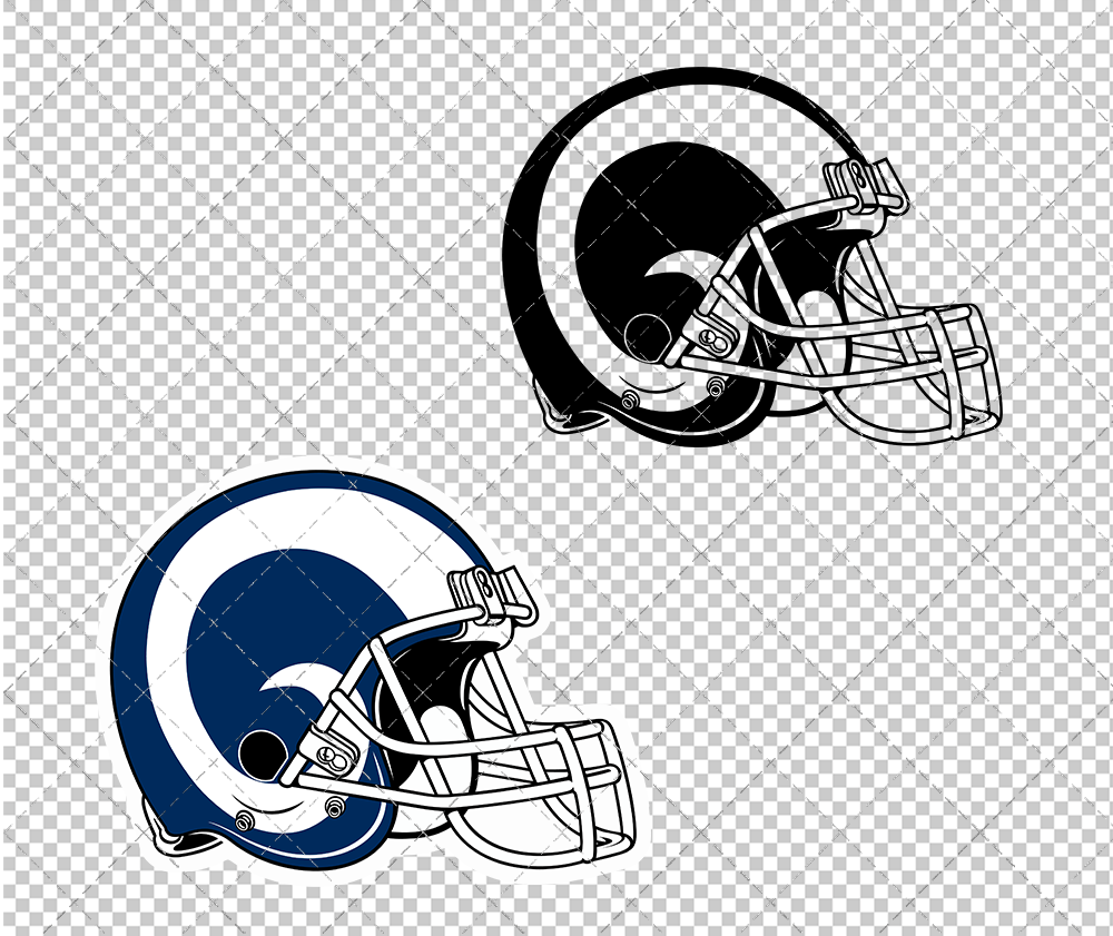 Los Angeles Rams Helmet 2017 002, Svg, Dxf, Eps, Png
