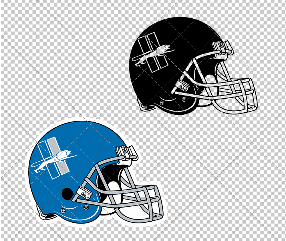 Detroit Lions Helmet 2017 002, Svg, Dxf, Eps, Png