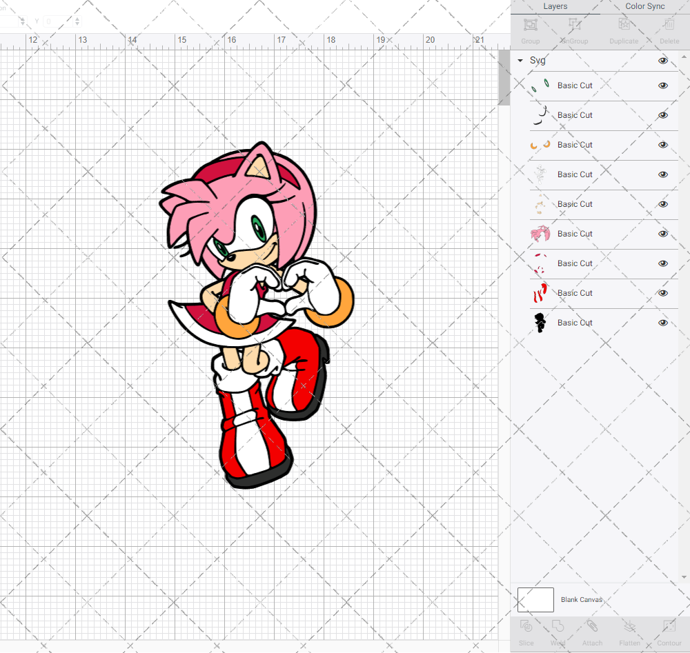 Amy Rose - Sonic the Hedgehog 004, Svg, Dxf, Eps, Png - SvgShopArt