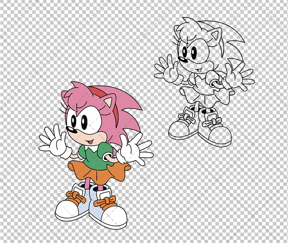 Amy Rose - Sonic the Hedgehog, Svg, Dxf, Eps, Png - SvgShopArt