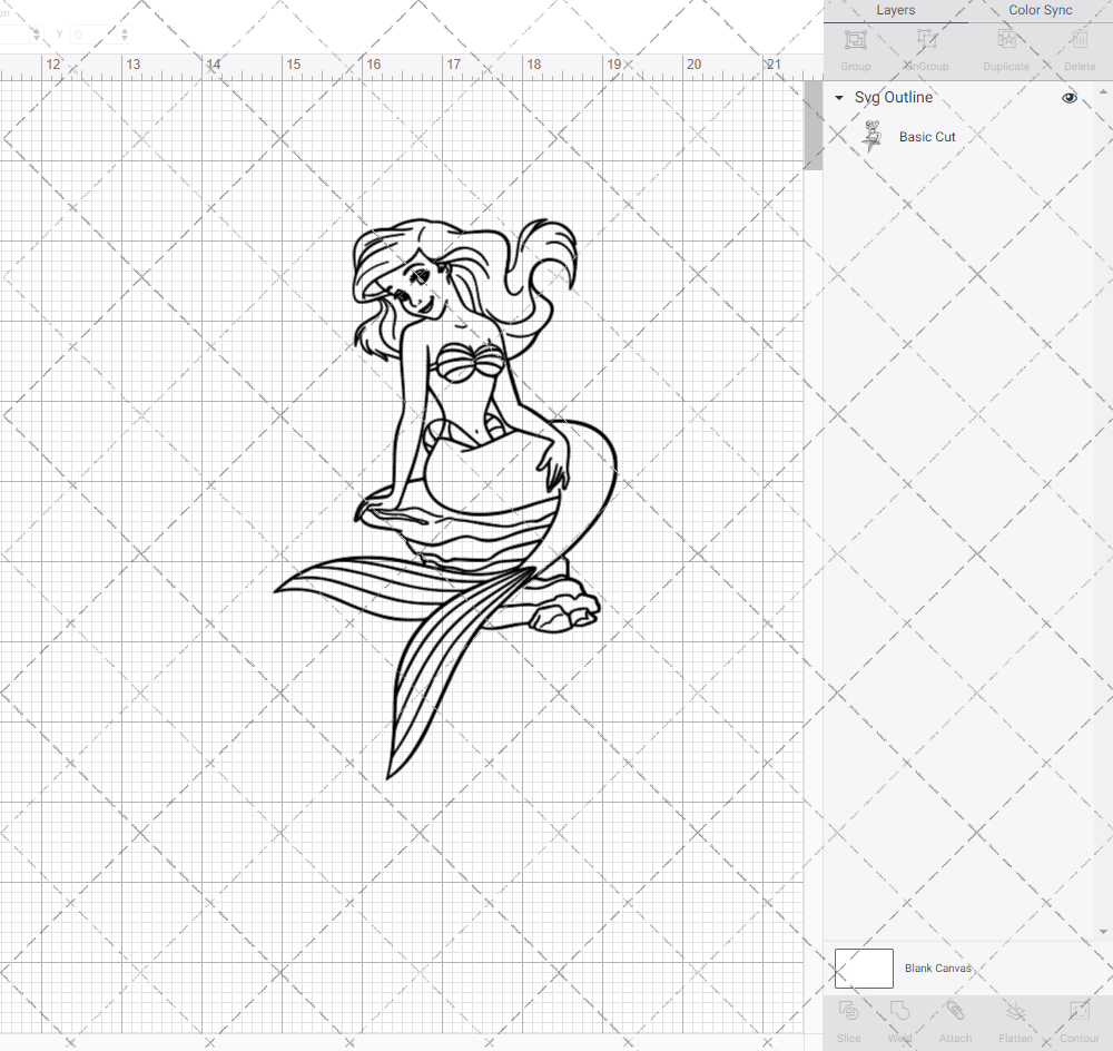 Ariel - The Little Mermaid 003, Svg, Dxf, Eps, Png - SvgShopArt