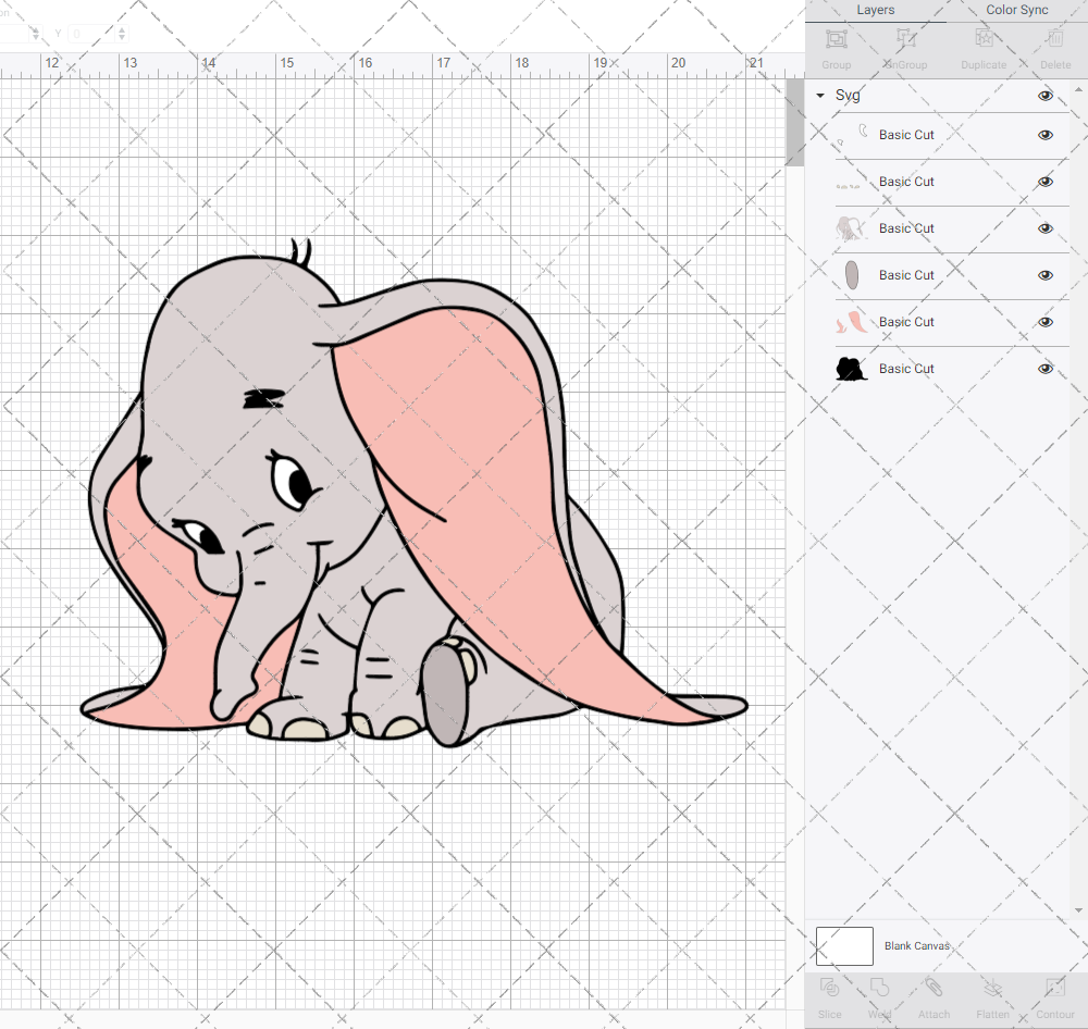 Baby Dumbo - Dumbo 003, Svg, Dxf, Eps, Png - SvgShopArt