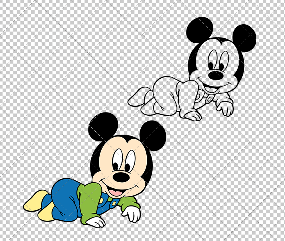 Baby Mickey Mouse 002, Svg, Dxf, Eps, Png - SvgShopArt