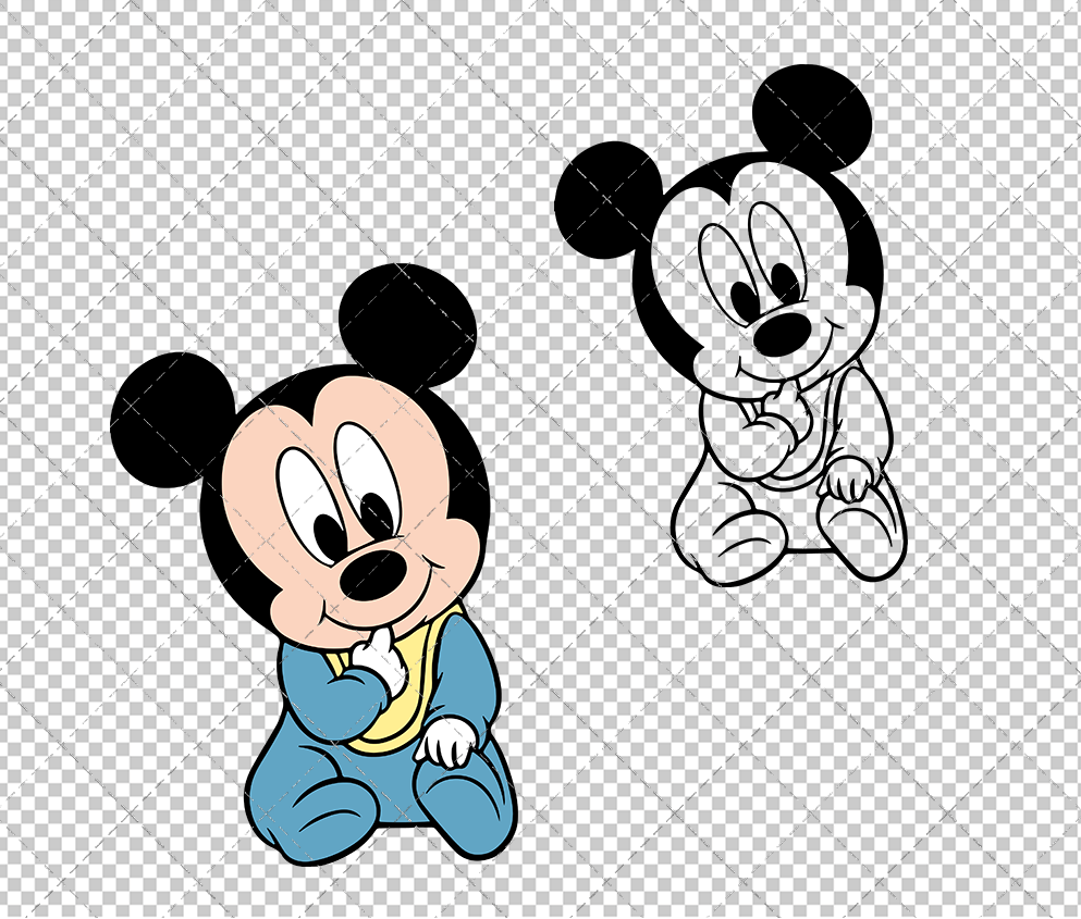 Baby Mickey Mouse 003, Svg, Dxf, Eps, Png - SvgShopArt