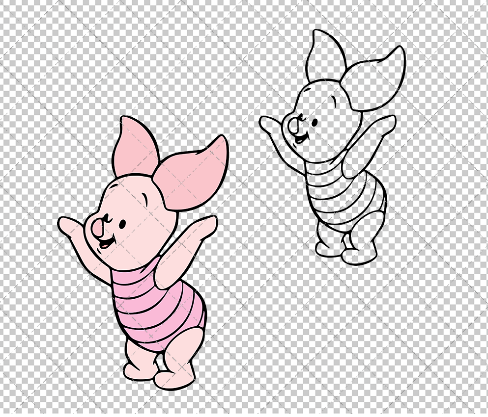 Baby Piglet - Winnie The Pooh 004, Svg, Dxf, Eps, Png - SvgShopArt