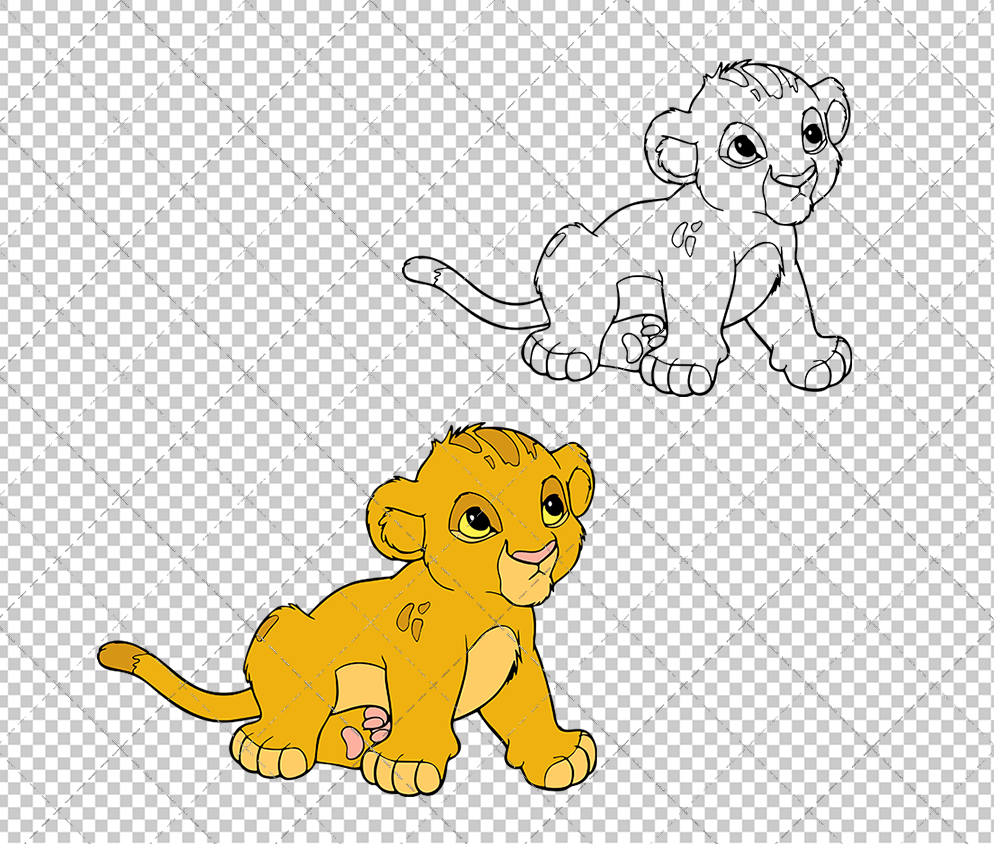 Baby Simba - The Lion King 002, Svg, Dxf, Eps, Png - SvgShopArt