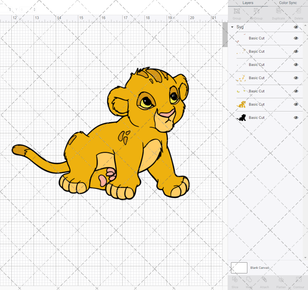 Baby Simba - The Lion King 002, Svg, Dxf, Eps, Png - SvgShopArt