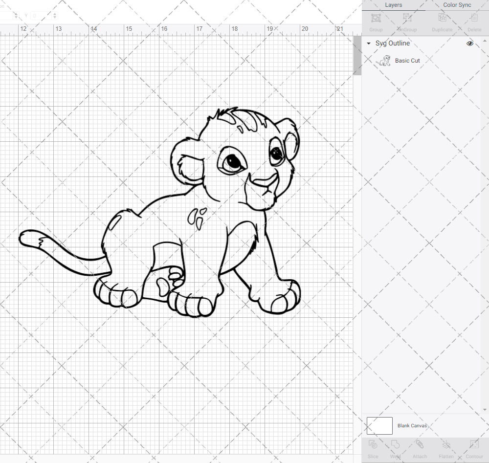 Baby Simba - The Lion King 002, Svg, Dxf, Eps, Png - SvgShopArt