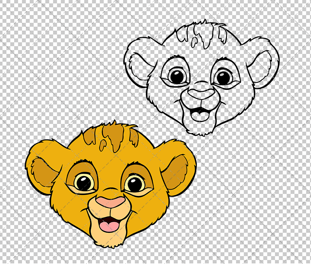 Baby Simba - The Lion King, Svg, Dxf, Eps, Png - SvgShopArt