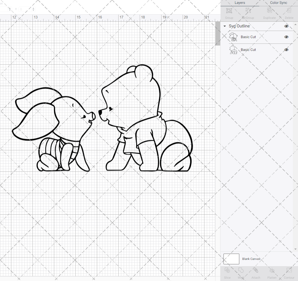 Baby Winnie and Piglet - Winnie The Pooh 002, Svg, Dxf, Eps, Png - SvgShopArt