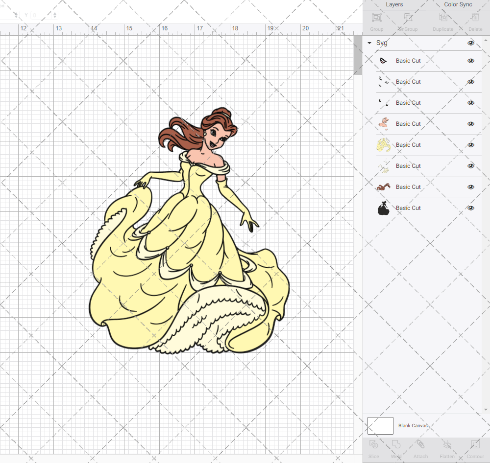 Belle - Beauty and the Beast 002, Svg, Dxf, Eps, Png - SvgShopArt