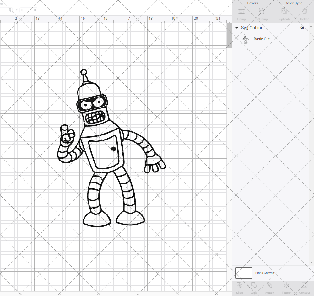 Bender - Futurama 002, Svg, Dxf, Eps, Png - SvgShopArt