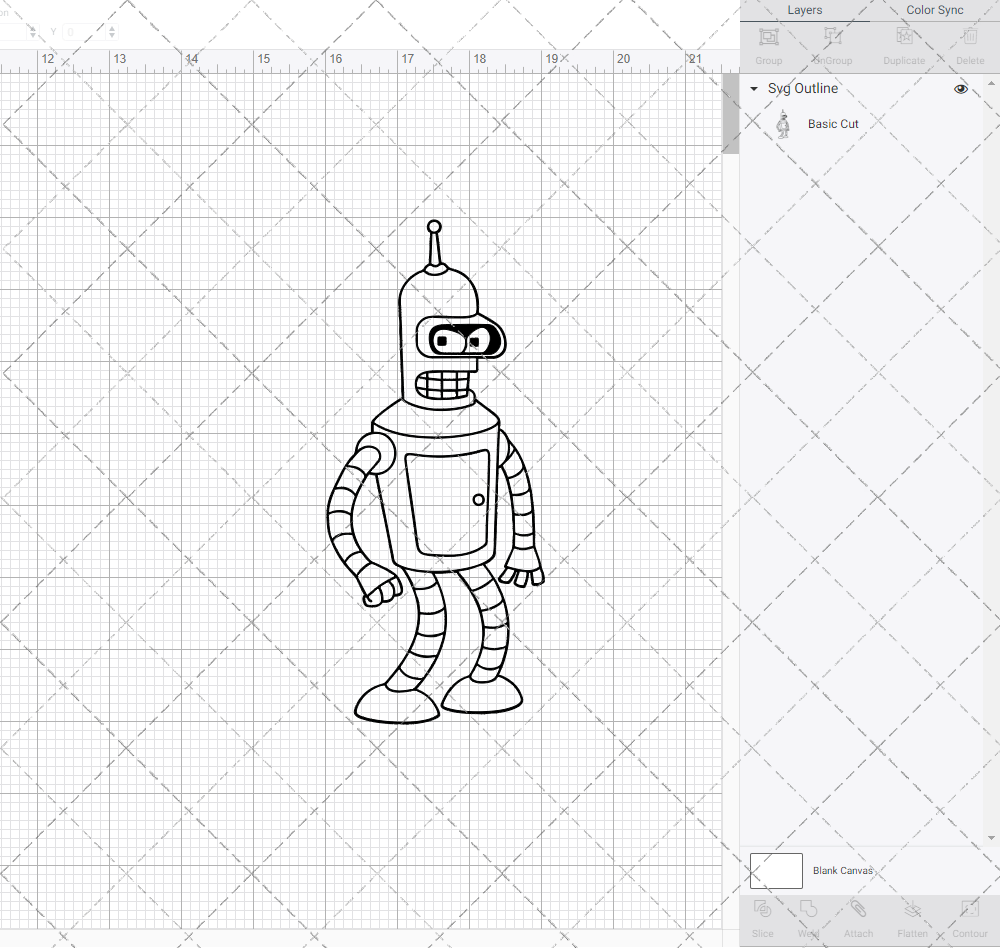 Bender - Futurama 003, Svg, Dxf, Eps, Png - SvgShopArt