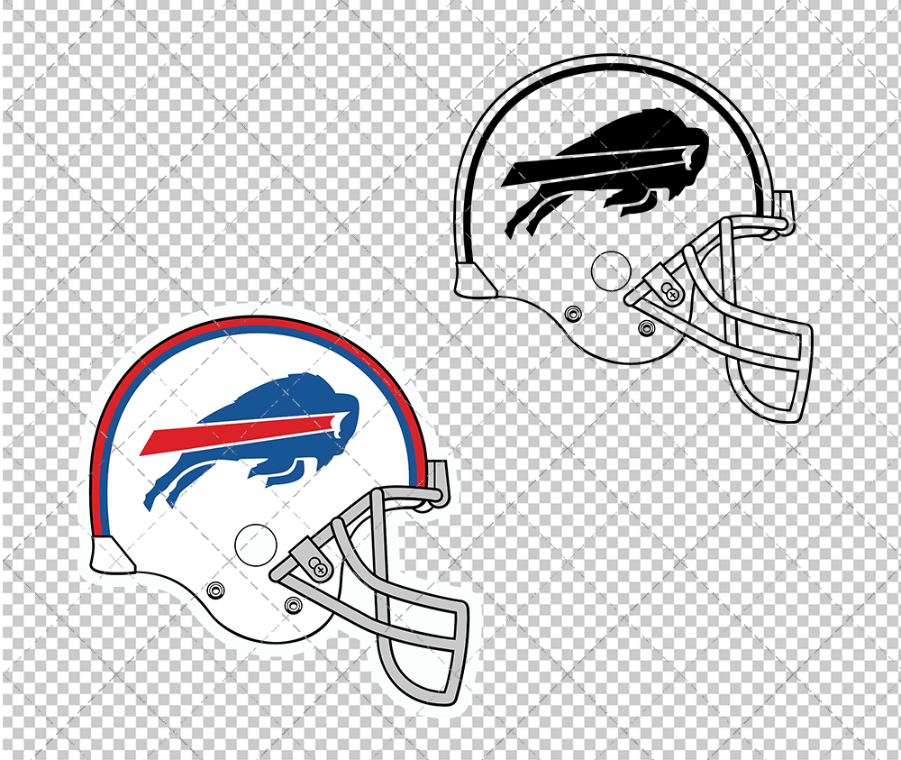 Buffalo Bills Helmet 1974 002, Svg, Dxf, Eps, Png - SvgShopArt
