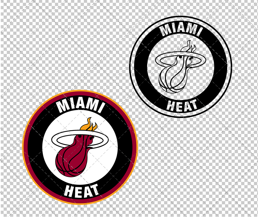 Miami Heat Circle 2008 002, Svg, Dxf, Eps, Png - SvgShopArt