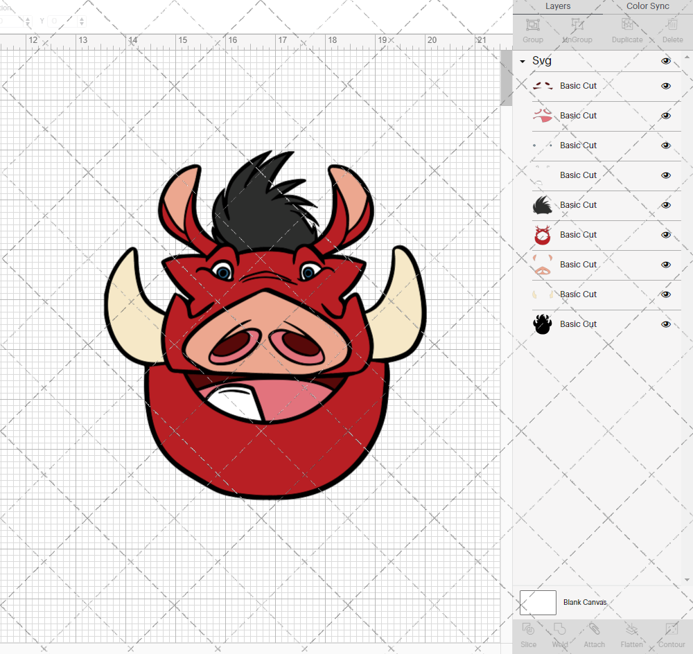 Pumbaa - The Lion King 002, Svg, Dxf, Eps, Png - SvgShopArt
