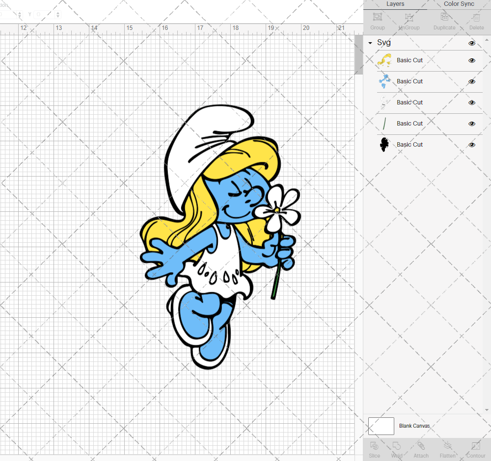 Smurfette - The Smurfs, Svg, Dxf, Eps, Png - SvgShopArt