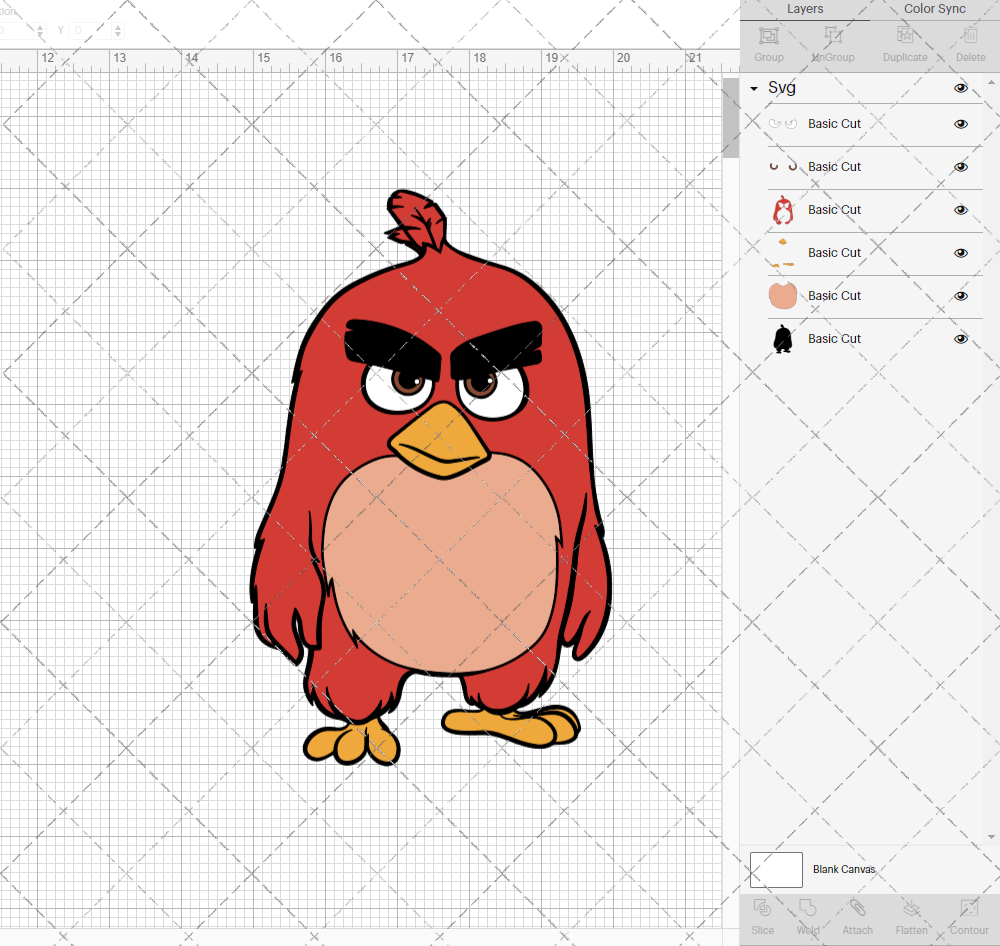Red - The Angry Birds 002, Svg, Dxf, Eps, Png - SvgShopArt