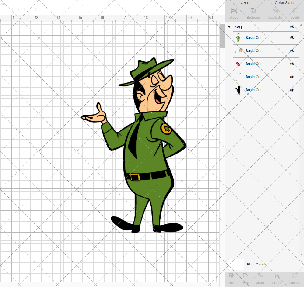Ranger Smith - Yogi Bear, Svg, Dxf, Eps, Png - SvgShopArt