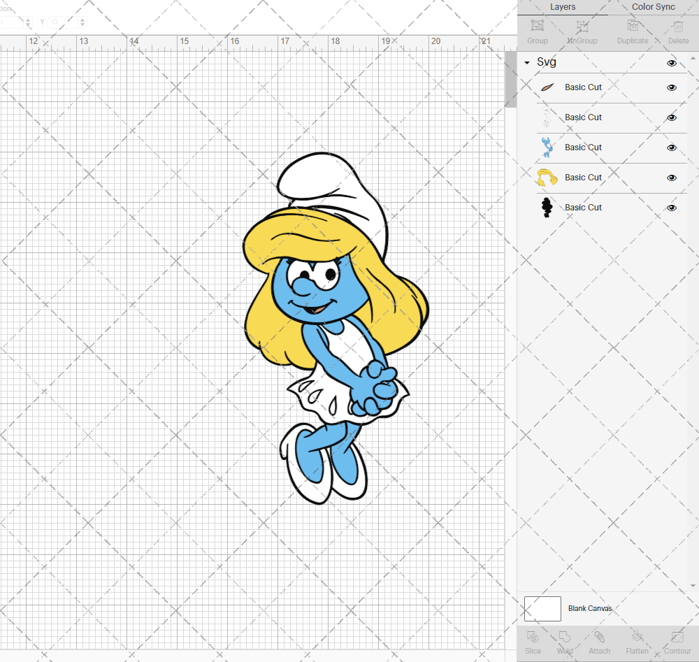 Smurfette - The Smurfs 002, Svg, Dxf, Eps, Png - SvgShopArt