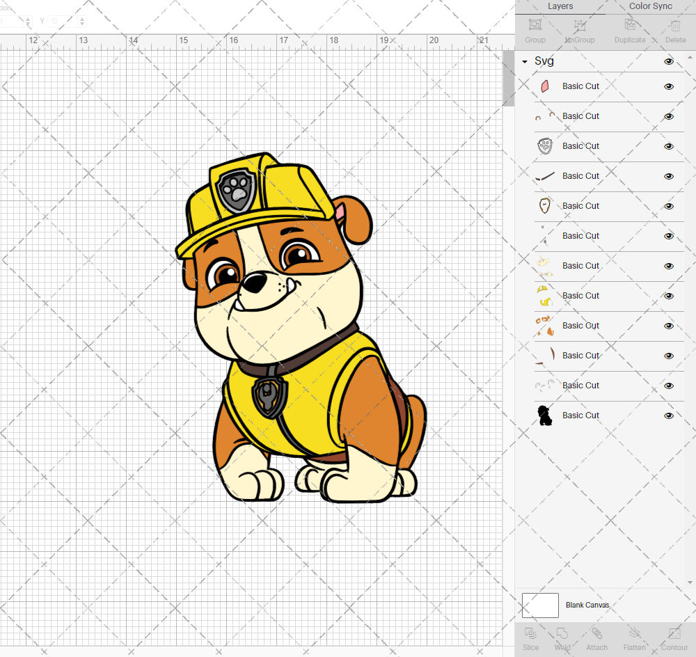 Rubble - Paw Patrol 003, Svg, Dxf, Eps, Png - SvgShopArt