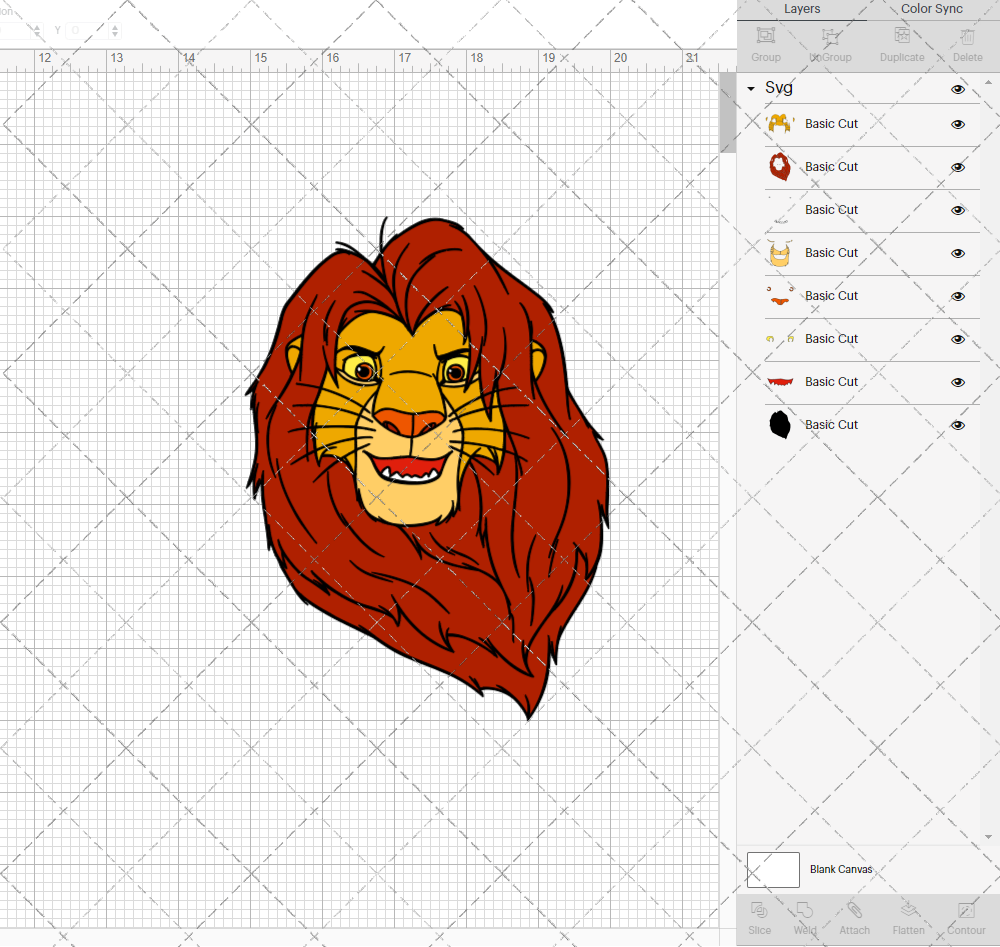 Simba - The Lion King, Svg, Dxf, Eps, Png - SvgShopArt