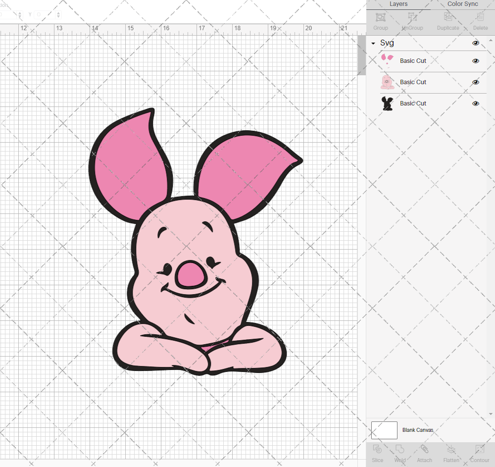 Piglet - Winnie The Pooh 005, Svg, Dxf, Eps, Png - SvgShopArt