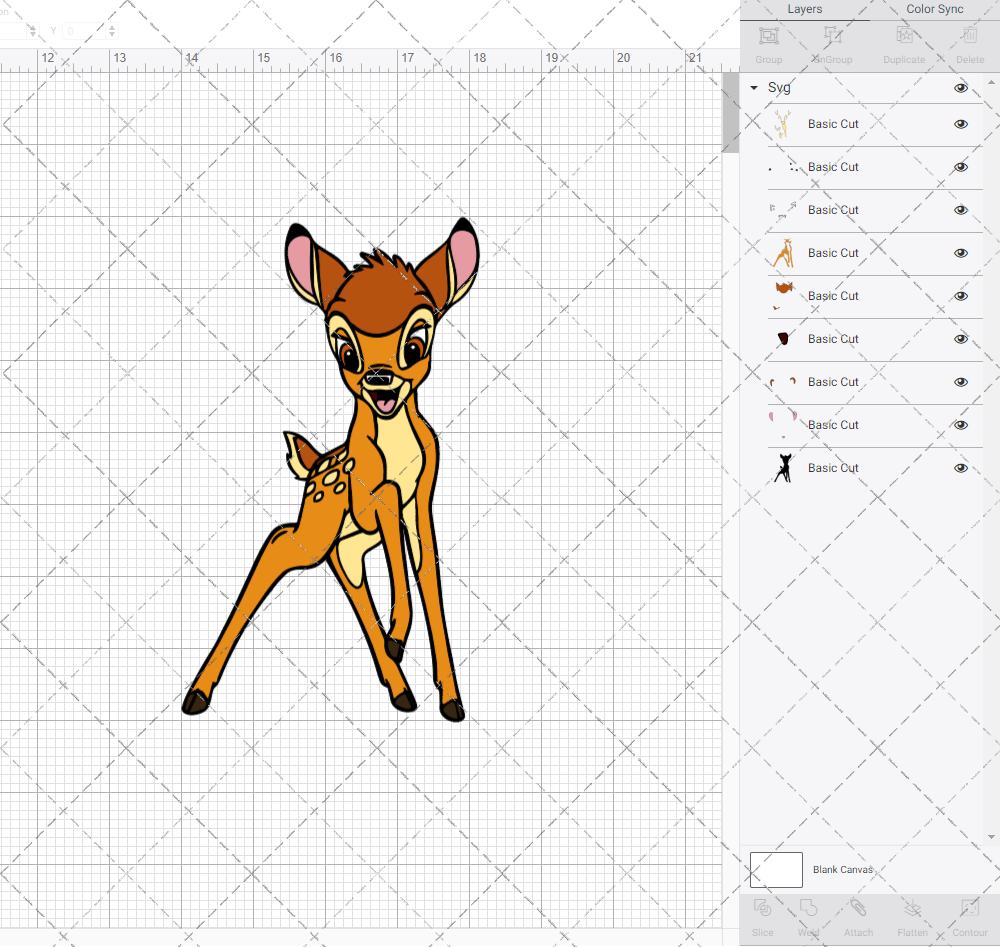 Bambi 003, Svg, Dxf, Eps, Png - SvgShopArt