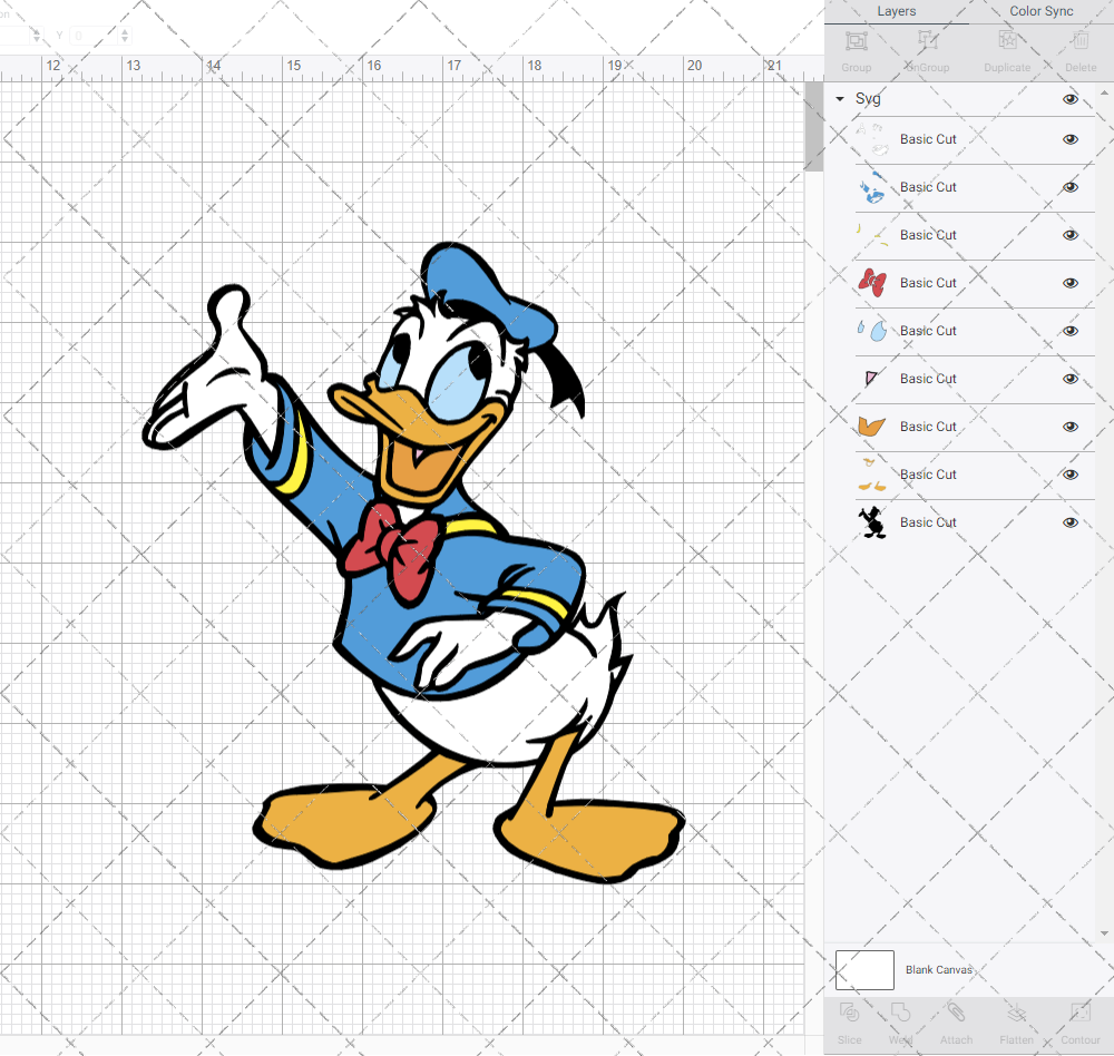 Donald Duck 003, Svg, Dxf, Eps, Png - SvgShopArt