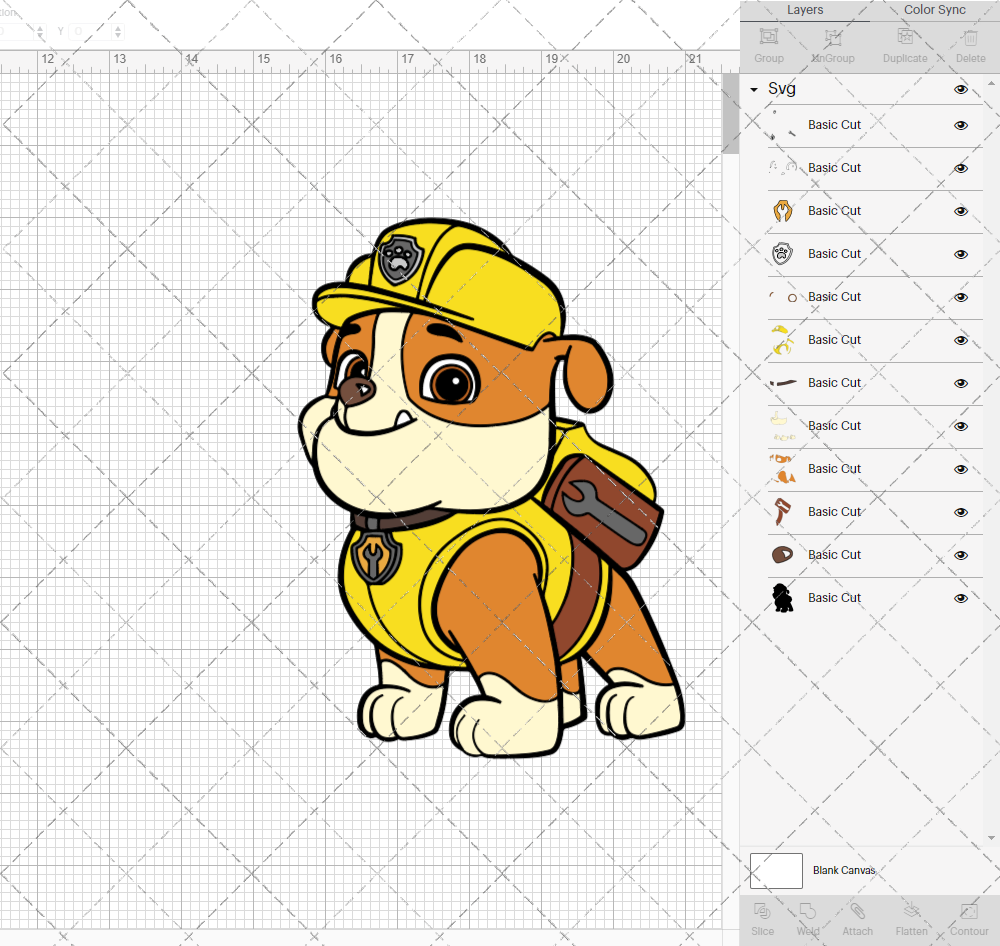 Rubble - Paw Patrol 002, Svg, Dxf, Eps, Png - SvgShopArt