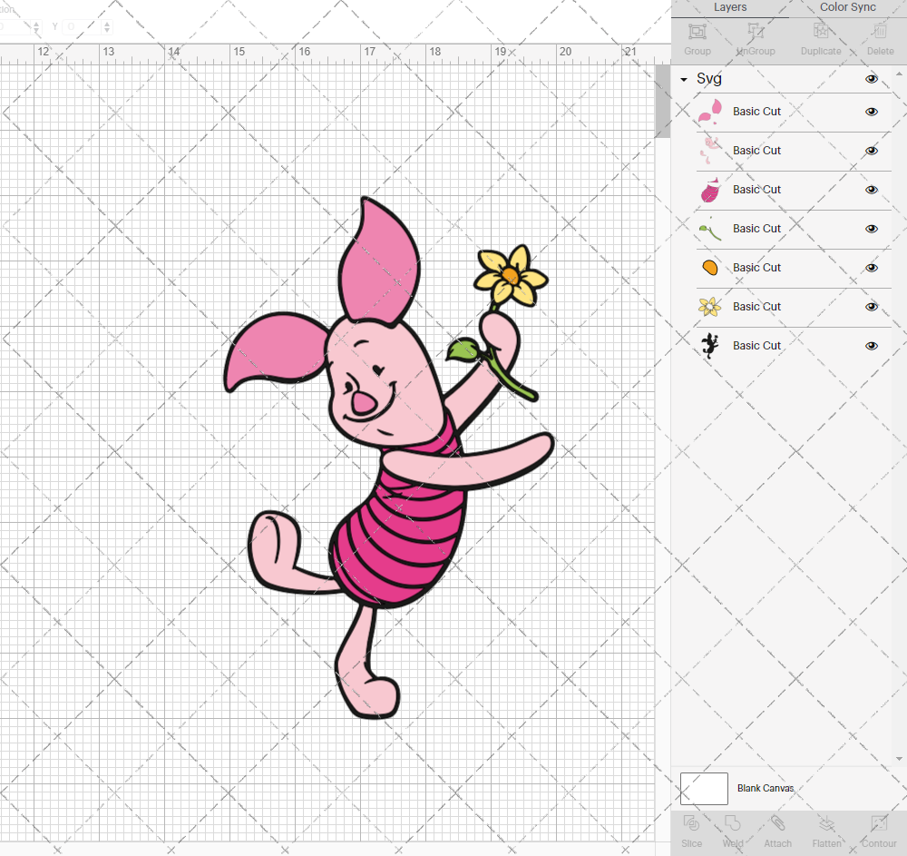 Piglet - Winnie The Pooh 002, Svg, Dxf, Eps, Png - SvgShopArt
