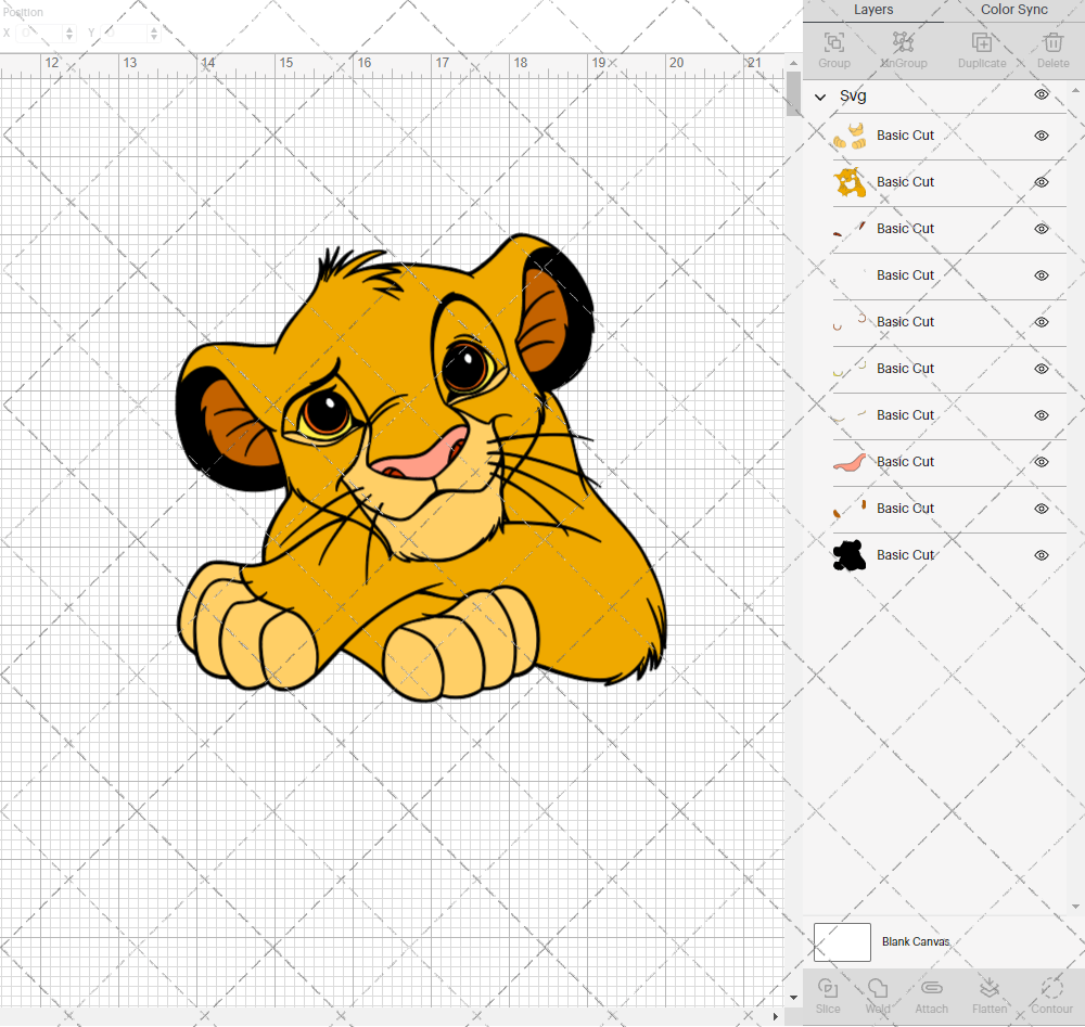 Young Simba - The Lion King 003, Svg, Dxf, Eps, Png - SvgShopArt