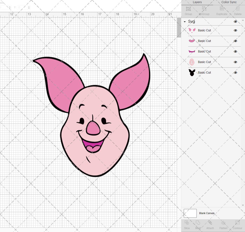 Piglet - Winnie The Pooh 004, Svg, Dxf, Eps, Png, Svg, Dxf, Eps, Png - SvgShopArt