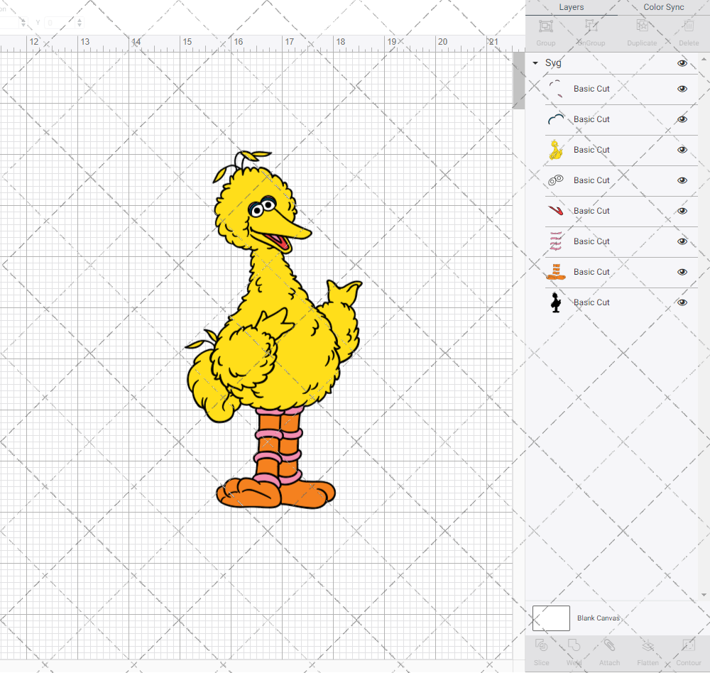 Big Bird - Sesame Street, Svg, Dxf, Eps, Png - SvgShopArt