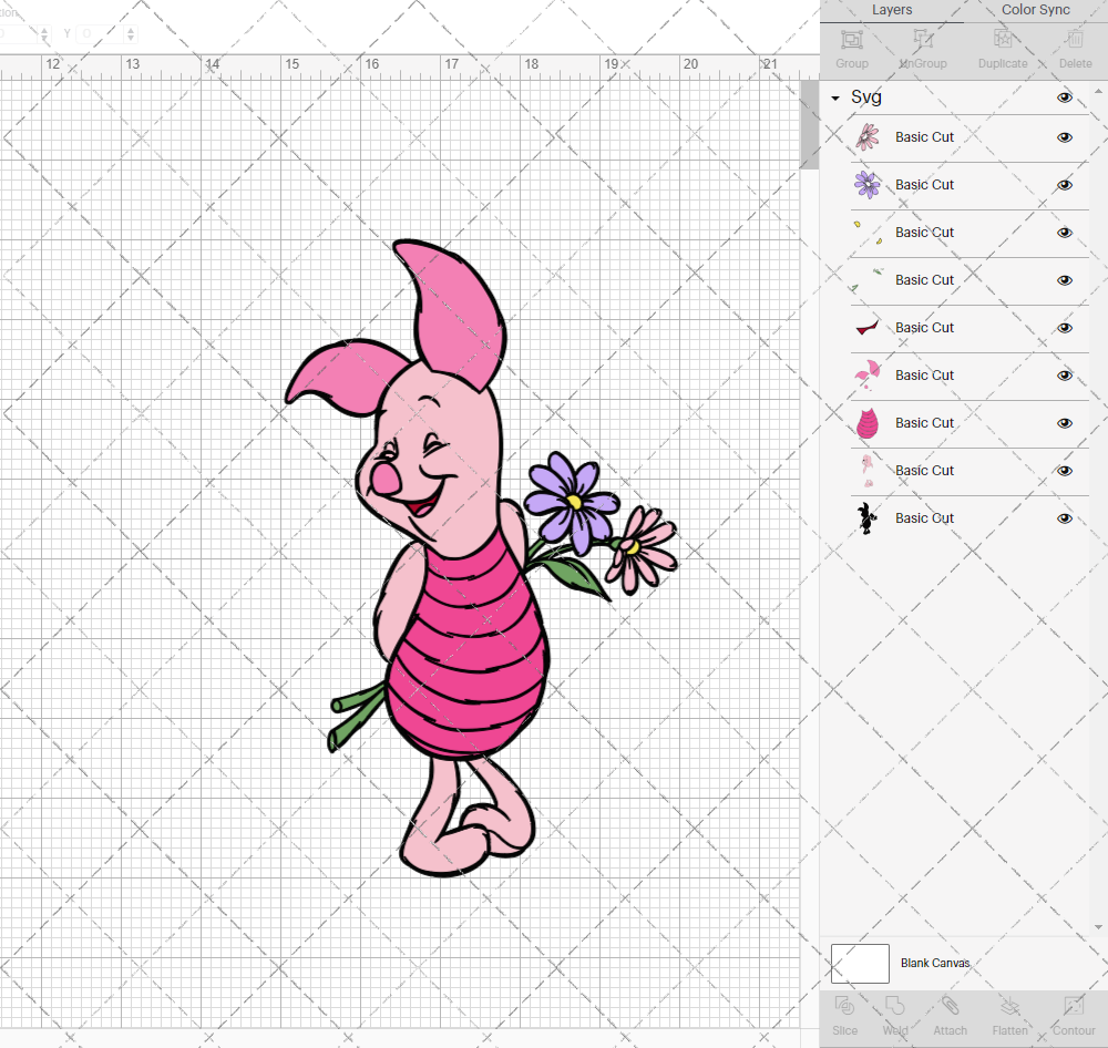 Piglet - Winnie The Pooh, Svg, Dxf, Eps, Png - SvgShopArt