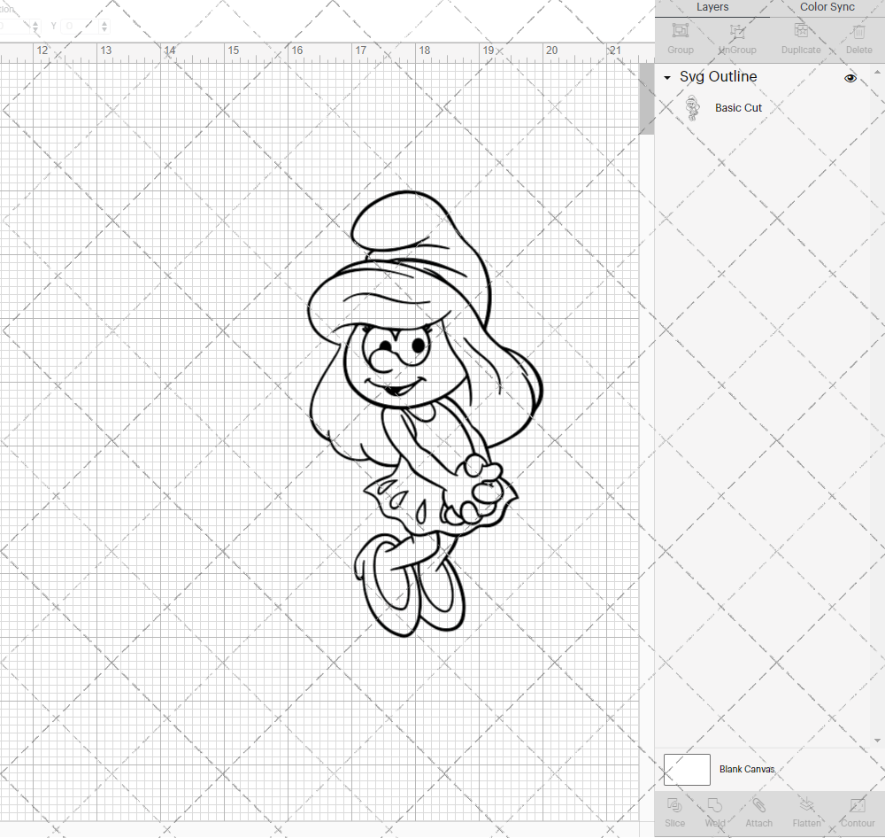 Smurfette - The Smurfs 002, Svg, Dxf, Eps, Png - SvgShopArt