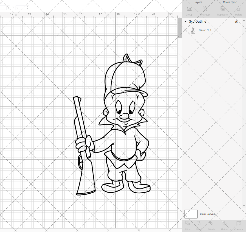 Elmer Fudd - Looney Tunes 002, Svg, Dxf, Eps, Png - SvgShopArt