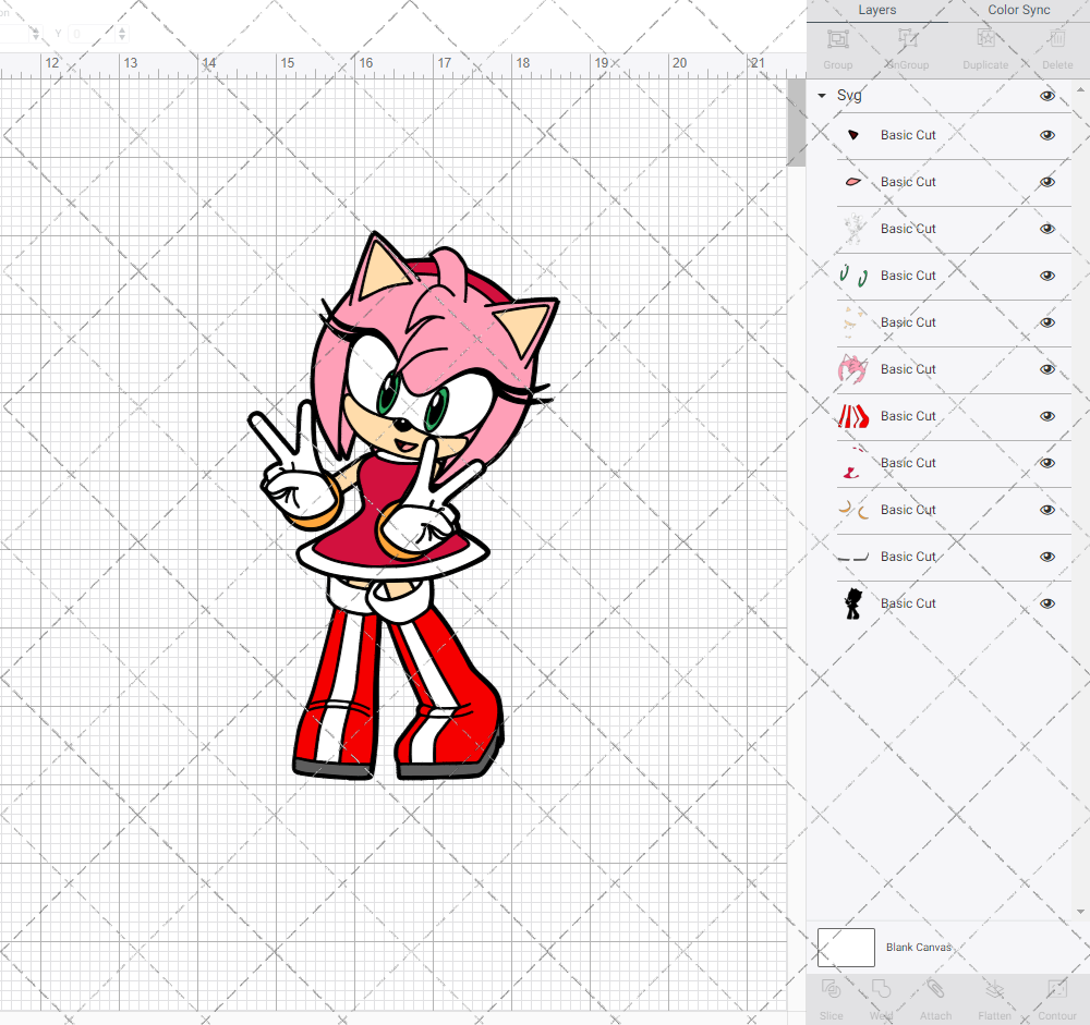 Amy Rose - Sonic the Hedgehog 003, Svg, Dxf, Eps, Png SvgShopArt