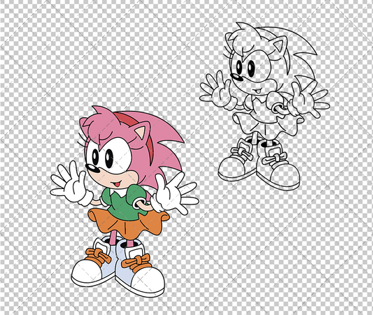 Amy Rose - Sonic the Hedgehog, Svg, Dxf, Eps, Png SvgShopArt