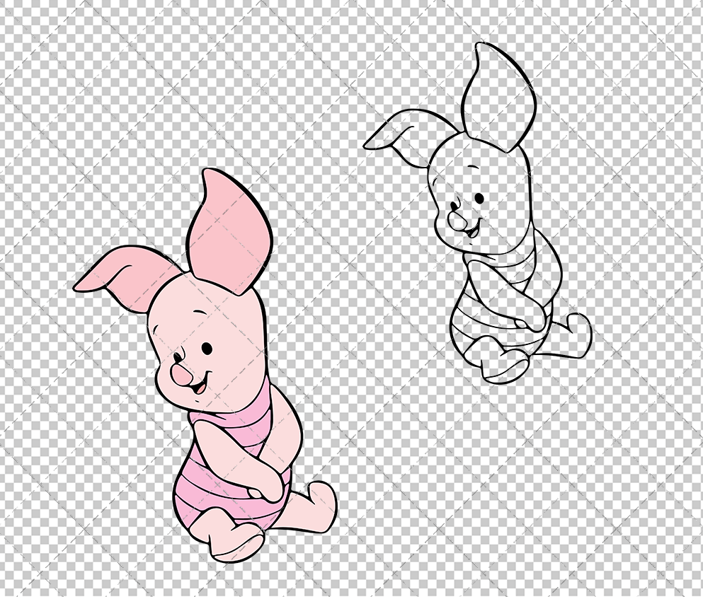 Baby Piglet - Winnie The Pooh 002, Svg, Dxf, Eps, Png SvgShopArt