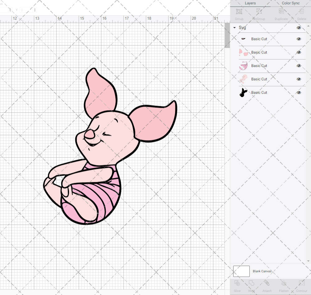 Baby Piglet - Winnie The Pooh 005, Svg, Dxf, Eps, Png SvgShopArt