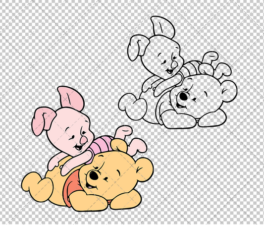 Baby Winnie and Piglet - Winnie The Pooh, Svg, Dxf, Eps, Png SvgShopArt