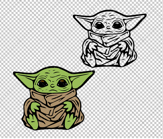 Baby Yoda - Mandalorian 002, Svg, Dxf, Eps, Png SvgShopArt