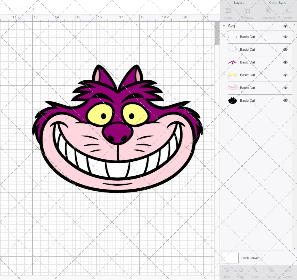Cheshire Cat - Alice in Wonderland 003, Svg, Dxf, Eps, Png SvgShopArt