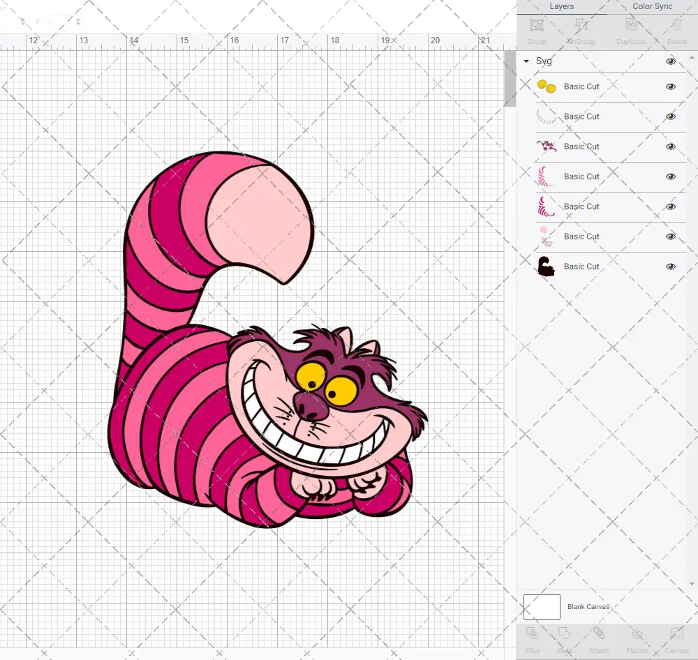 Cheshire Cat - Alice in Wonderland 004, Svg, Dxf, Eps, Png SvgShopArt