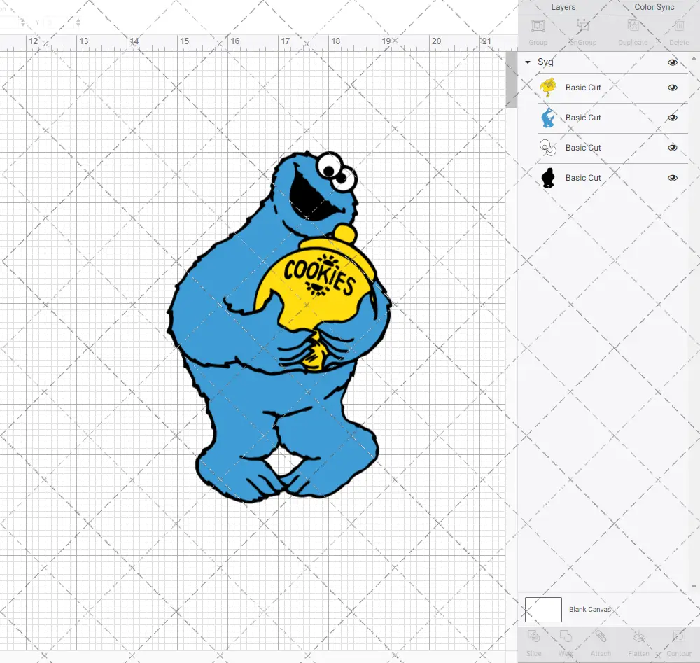 Cookie Monster - Sesame Street 002, Svg, Dxf, Eps, Png SvgShopArt